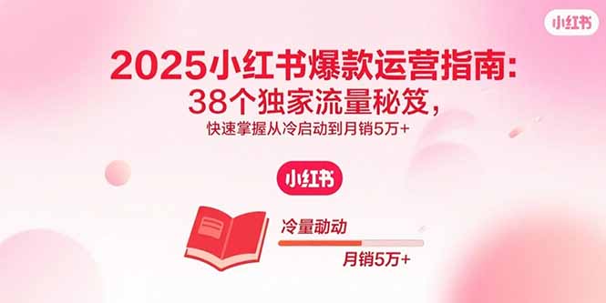 2025小紅書爆款運營指南：38個獨家流量秘笈，快速掌握從冷啟動到月銷5萬+ - 嚴選資源大全