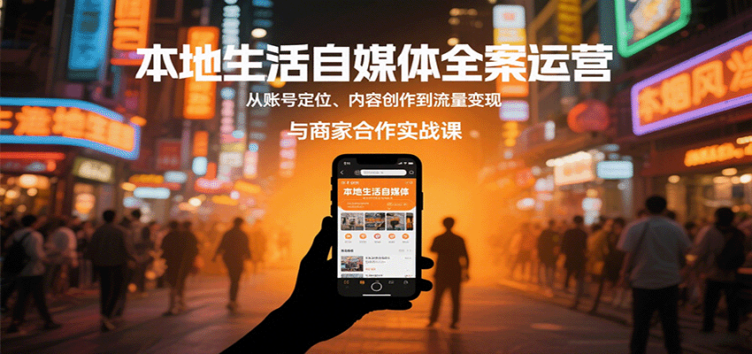本地生活自媒體全案運營，從賬號定位、內容創作到流量變現與商家合作實戰課 - 嚴選資源大全