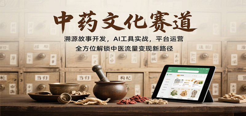 中藥文化賽道:溯源故事開發(fā),AI工具實戰(zhàn),平臺運營,全方位解鎖中醫(yī)流量變現(xiàn)新路徑 - 嚴選資源大全 - 嚴選資源大全