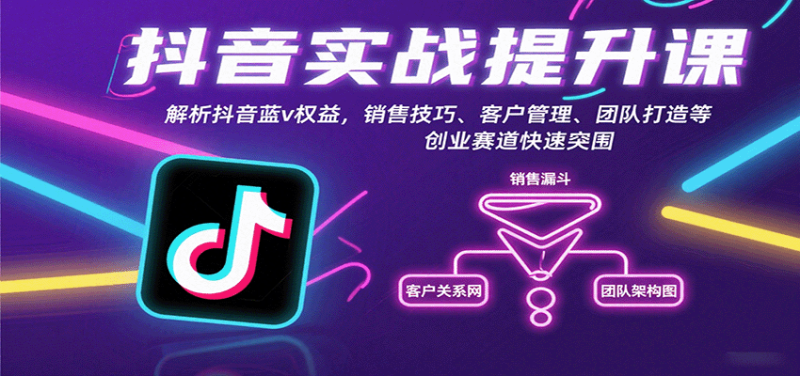 抖音實戰提升課：解析抖音藍v權益，銷售技巧、客戶管理、團隊打造等創業賽道快速突圍 - 嚴選資源大全 - 嚴選資源大全