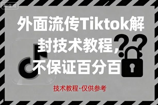 外面流傳Tiktok解封技術教程,不保證百分百,具體自測 - 嚴選資源大全
