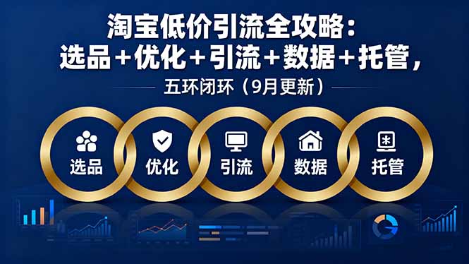 淘寶低價引流全攻略：選品＋優(yōu)化＋引流＋數(shù)據(jù)＋托管，五環(huán)閉環(huán)(9月更新 - 嚴選資源大全