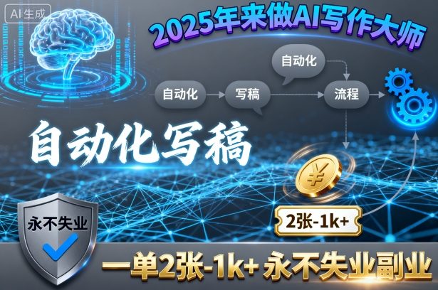 2025年來做AI寫作大師，自動化寫稿，一單2張-1k+，永不失業副業 - 嚴選資源大全