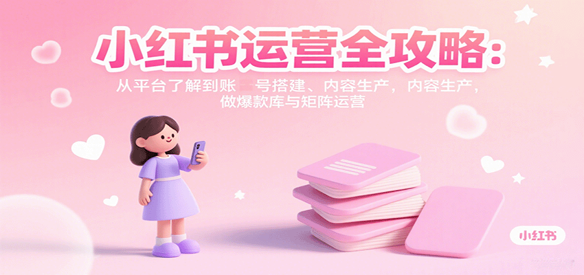 小紅書(shū)運(yùn)營(yíng)全攻略：從平臺(tái)了解到賬號(hào)搭建、內(nèi)容生產(chǎn)，做爆款庫(kù)與矩陣運(yùn)營(yíng) - 嚴(yán)選資源大全
