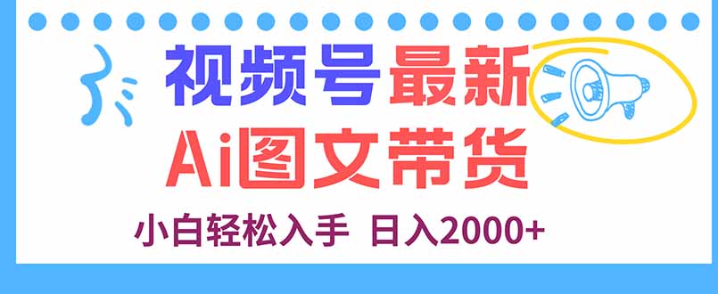 視頻號(hào)最新AI圖文帶貨,每天幾分鐘,小白輕松入手,日入2000+ - 嚴(yán)選資源大全