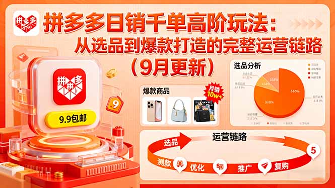 拼多多日銷千單高階玩法：從選品到爆款打造的完整運營鏈路(9月更新 - 嚴選資源大全