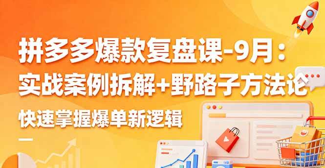 （16176期）拼多多爆款復盤課-9月：實戰案例拆解+野路子方法論，快速掌握爆單新邏輯 - 嚴選資源大全