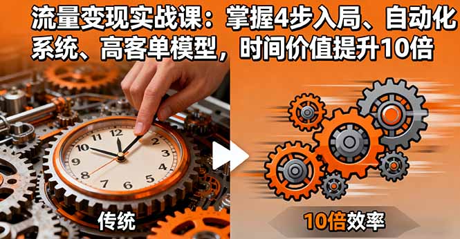 流量變現(xiàn)實戰(zhàn)課：掌握4步入局、自動化系統(tǒng)、高客單模型，時間價值提升10倍 - 嚴(yán)選資源大全