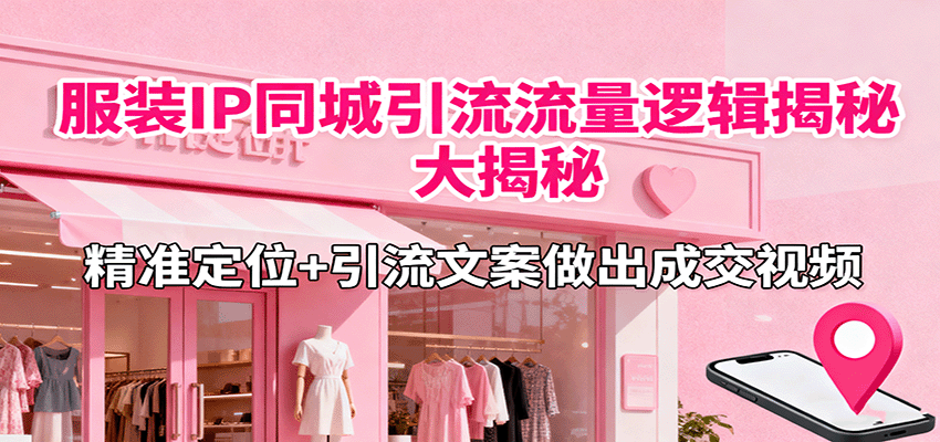 服裝IP同城引流流量邏輯大揭秘,精準定位+引流文案做出成交視頻 - 嚴選資源大全