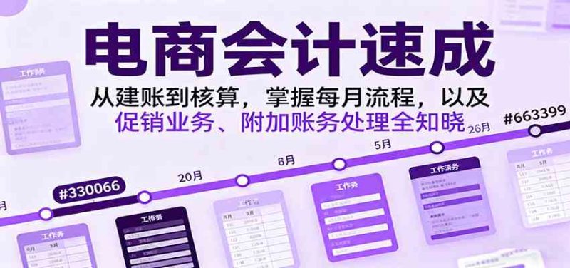 電商會計(jì)速成,從建賬到核算,掌握每月流程,以及促銷業(yè)務(wù)、附加賬務(wù)處理全知曉 - 嚴(yán)選資源大全 - 嚴(yán)選資源大全