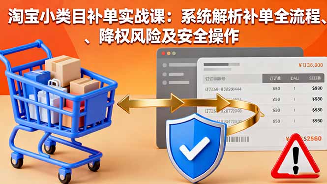 淘寶小類目補單實戰課：系統解析補單全流程、降權風險及安全操作 - 嚴選資源大全