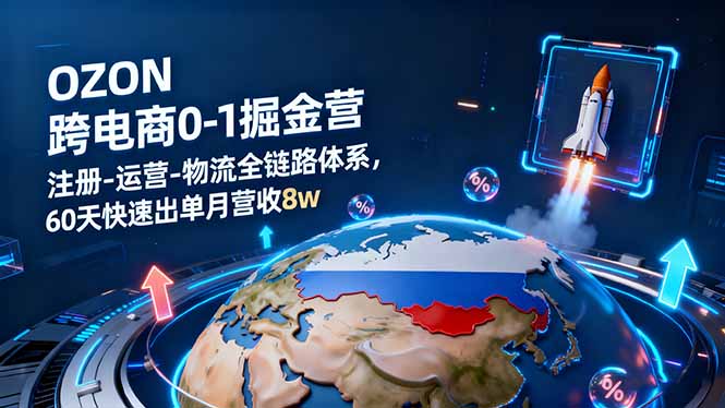OZON跨境電商0-1掘金營(yíng)：注冊(cè)-運(yùn)營(yíng)-物流全鏈路體系，60天快速出單月營(yíng)收8w - 嚴(yán)選資源大全
