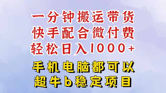 快手黑科技一分鐘搬運帶貨，一刀不剪過原創，微付費投流玩法，輕松日入… - 嚴選資源大全