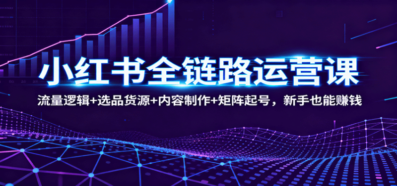 小紅書全鏈路運(yùn)營課:流量邏輯+選品貨源+內(nèi)容制作+矩陣起號(hào),新手也能賺錢 - 嚴(yán)選資源大全 - 嚴(yán)選資源大全