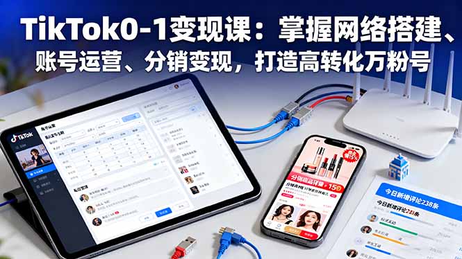 TikTok0-1變現課：掌握網絡搭建、賬號運營、分銷變現，打造高轉化萬粉號 - 嚴選資源大全
