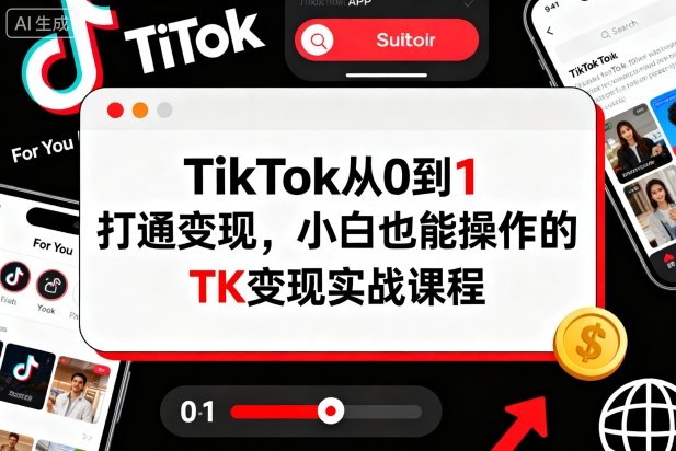 TikTok從0到1打通變現(xiàn)，小白也能操作的TK變現(xiàn)實(shí)戰(zhàn)課程 - 嚴(yán)選資源大全