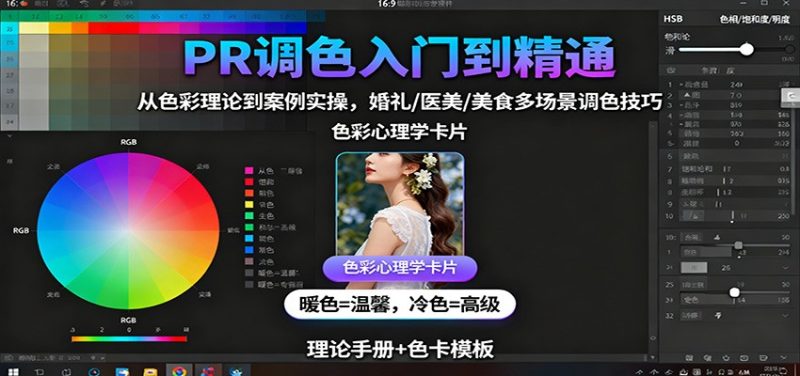 PR調色入門到精通：從色彩理論到案例實操，婚禮/醫美/美食多場景調色技巧 - 嚴選資源大全 - 嚴選資源大全