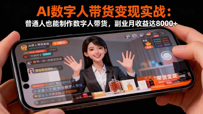 AI數字人帶貨變現實戰：普通人也能制作數字人帶貨，副業月收益達8000+ - 嚴選資源大全