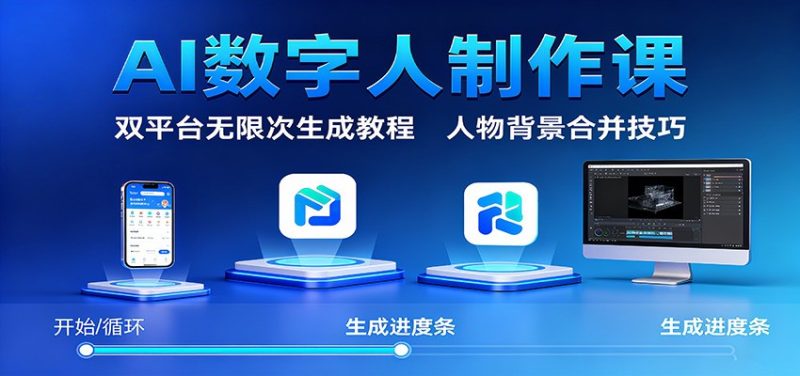 AI數字人制作課:雙平臺無限次生成教程,人物背景合并技巧 - 嚴選資源大全 - 嚴選資源大全