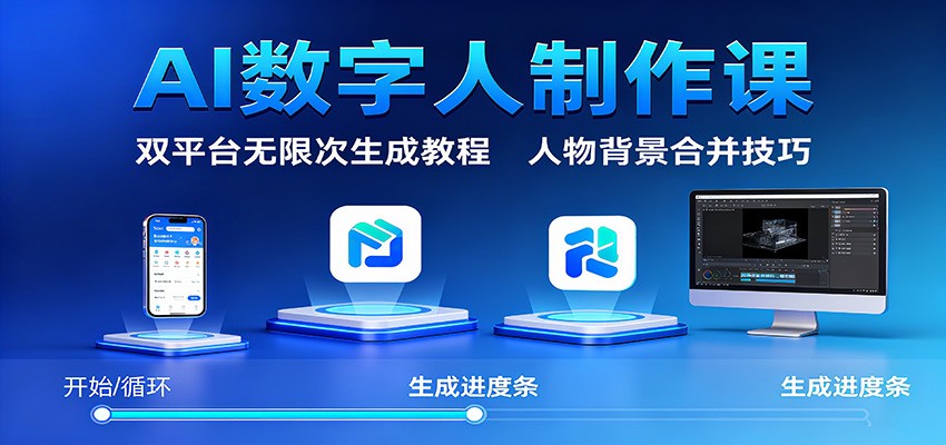 AI數字人制作課：雙平臺無限次生成教程，人物背景合并技巧 - 嚴選資源大全
