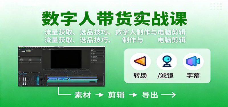 數字人變現實戰課：流量獲取、選品技巧、數字人制作與電腦剪輯 - 嚴選資源大全 - 嚴選資源大全