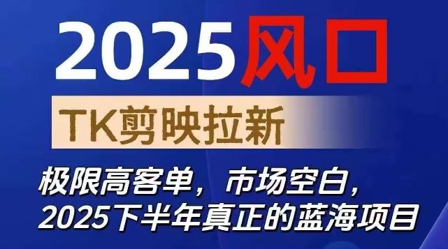 2025風口TK剪映capcut拉新項目，極限高客單，市場空白，2025下半年真正的藍海項目 - 嚴選資源大全