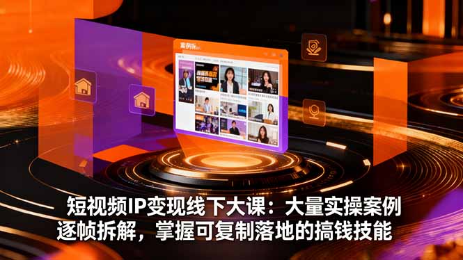 短視頻IP變現(xiàn)線下大課：大量實操案例逐幀拆解，掌握可復制落地的搞錢技能 - 嚴選資源大全