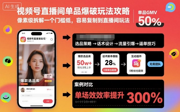 視頻號(hào)直播間單品爆破玩法攻略，像素級(jí)拆解一個(gè)門(mén)檻低，容易復(fù)制到直播間玩法 - 嚴(yán)選資源大全