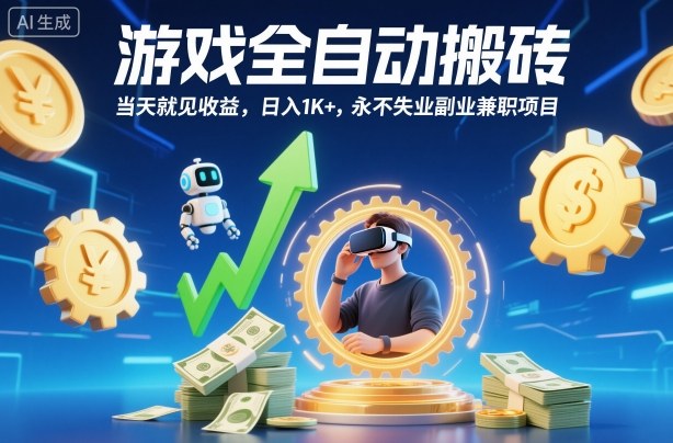 游戲全自動搬磚,當天就見收益,日入1K+,永不失業副業兼職項目【揭秘】 - 嚴選資源大全