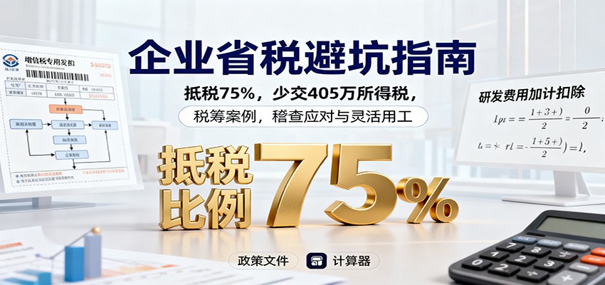 企業省稅避坑指南:抵稅75%,少交405萬所得稅,稅籌案例,稽查應對與靈活用工 - 嚴選資源大全