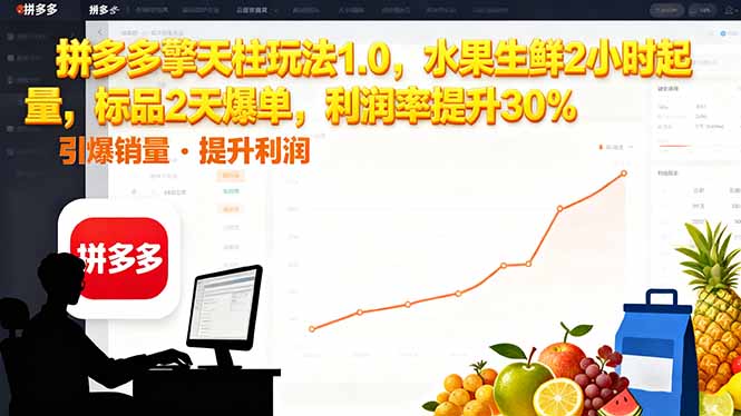 拼多多 擎天柱玩法1.0，水果生鮮2小時起量，標(biāo)品2天爆單，利潤率提升30% - 嚴(yán)選資源大全
