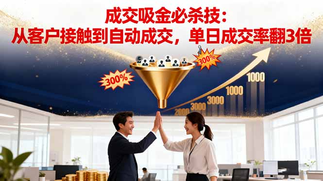 吸金成交營(yíng)銷必殺技:從客戶接觸到自動(dòng)成交,單日成交率翻3倍 - 嚴(yán)選資源大全