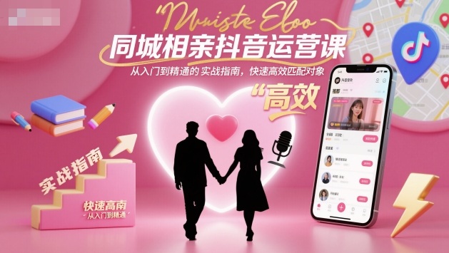 同城相親抖音運營課,從入門到精通的實戰(zhàn)指南,快速高效匹配對象 - 嚴選資源大全