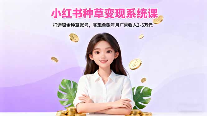 小紅書種草變現系統課：打造吸金種草賬號，實現單賬號月廣告收入3-5萬元 - 嚴選資源大全