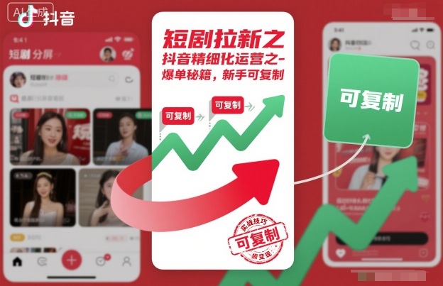 短劇拉新之抖音精細(xì)化運(yùn)營之爆單秘籍，新手可復(fù)制 - 嚴(yán)選資源大全