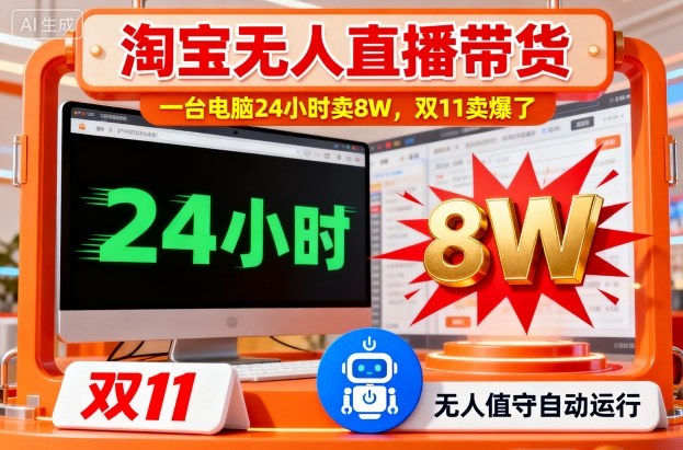淘寶無人直播帶貨,一臺電腦214小時賣8W,雙11賣爆了【揭秘】 - 嚴選資源大全