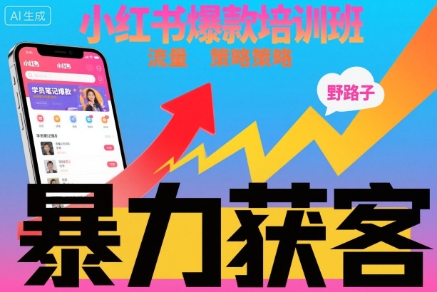 小紅書爆款培訓班,小紅書獲客野路子流量打法,暴力持續獲客 - 嚴選資源大全