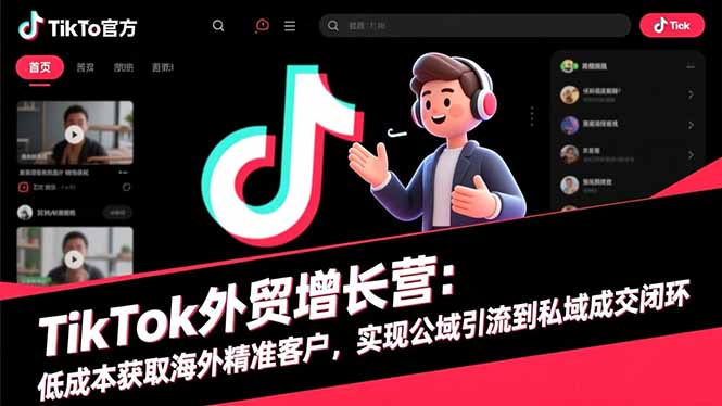 TikTok外貿增長營：低成本獲取海外精準客戶，實現公域引流到私域成交閉環 - 嚴選資源大全