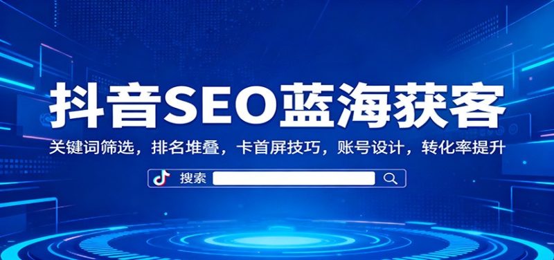 抖音SEO藍(lán)海獲客:關(guān)鍵詞篩選,排名堆疊,卡首屏技巧,賬號設(shè)計(jì),轉(zhuǎn)化率提升 - 嚴(yán)選資源大全 - 嚴(yán)選資源大全