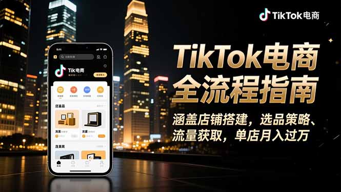 TikTok電商全流程指南,涵蓋店鋪搭建、選品策略、流量獲取,單店月入過萬 - 嚴選資源大全