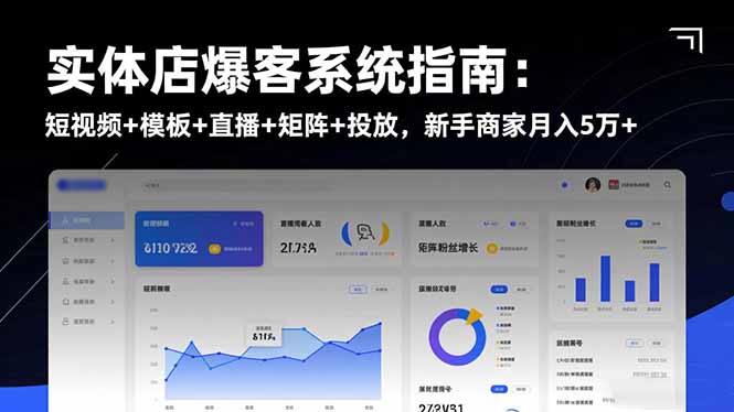 實體店爆客系統指南:短視頻+模板+直播+矩陣+投放,新手商家月入5萬+ - 嚴選資源大全