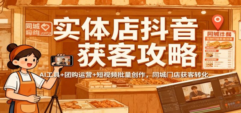 實體店抖音獲客攻略:AI工具+團購運營+短視頻批量創作,同城門店獲客轉化 - 嚴選資源大全 - 嚴選資源大全