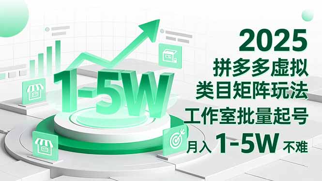2025 拼多多虛擬類目矩陣玩法,工作室批量起號,月入 1-5W 不難 - 嚴選資源大全
