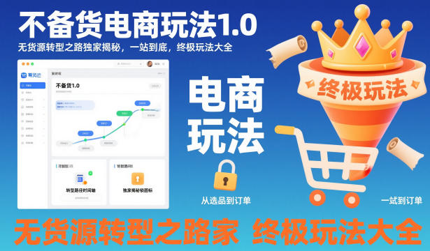 不備貨電商玩法1.0,?無貨源轉(zhuǎn)型之路獨家揭秘,一站到底,終極玩法大全 - 嚴(yán)選資源大全