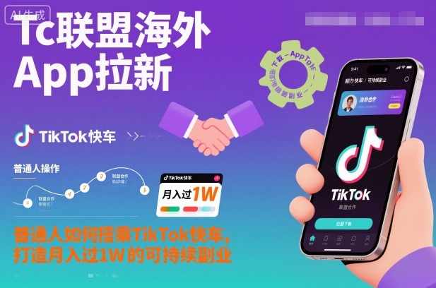 Tc聯(lián)盟海外App拉新：普通人如何搭乘TikTok快車，打造月入過(guò)1W的可持續(xù)副業(yè) - 嚴(yán)選資源大全