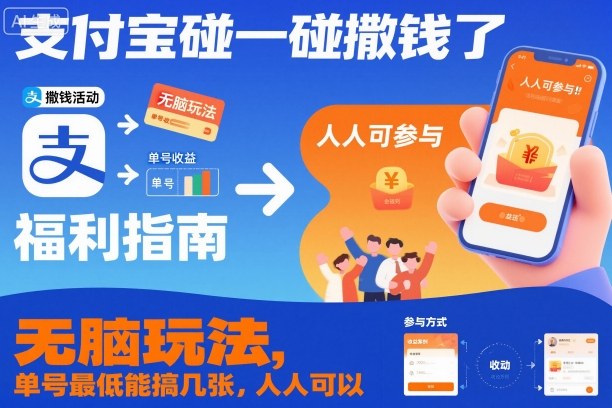 支付寶碰一碰撒錢了,無腦玩法,單號最低能搞幾張,人人可以擼【揭秘】 - 嚴選資源大全
