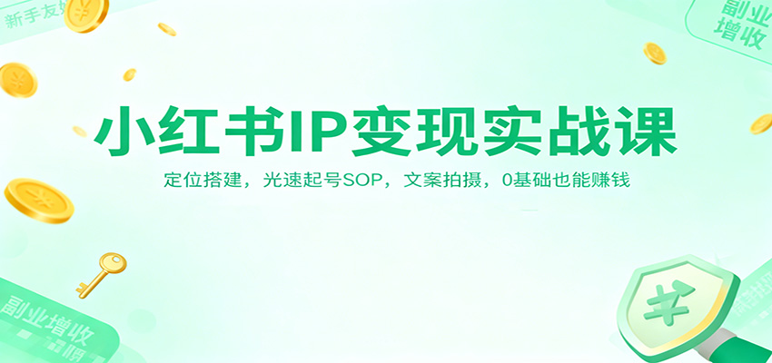 小紅書IP變現實戰課：定位搭建，光速起號SOP，文案拍攝，0基礎也能賺錢 - 嚴選資源大全