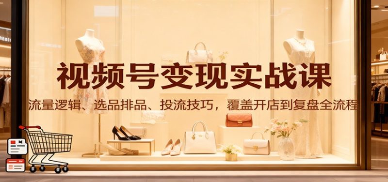 視頻號變現(xiàn)實(shí)戰(zhàn)課:流量邏輯、選品排品、投流技巧,覆蓋開店到復(fù)盤全流程 - 嚴(yán)選資源大全 - 嚴(yán)選資源大全