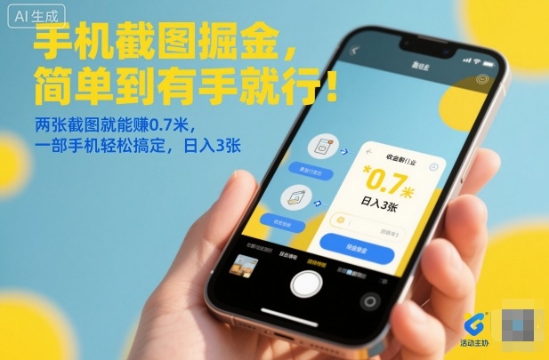 手機(jī)截圖掘金，簡單到有手就行！兩張截圖就能賺0.7米，一部手機(jī)輕松搞定，日入3張【揭秘】 - 嚴(yán)選資源大全