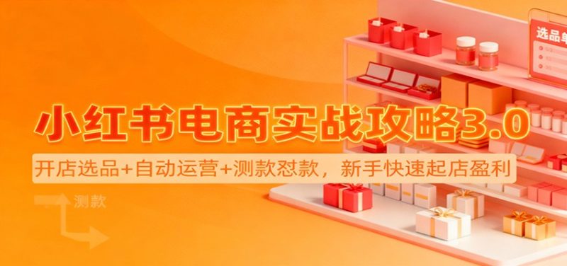 小紅書電商實戰攻略3.0：開店選品+自動運營+測款懟款，新手快速起店盈利 - 嚴選資源大全 - 嚴選資源大全